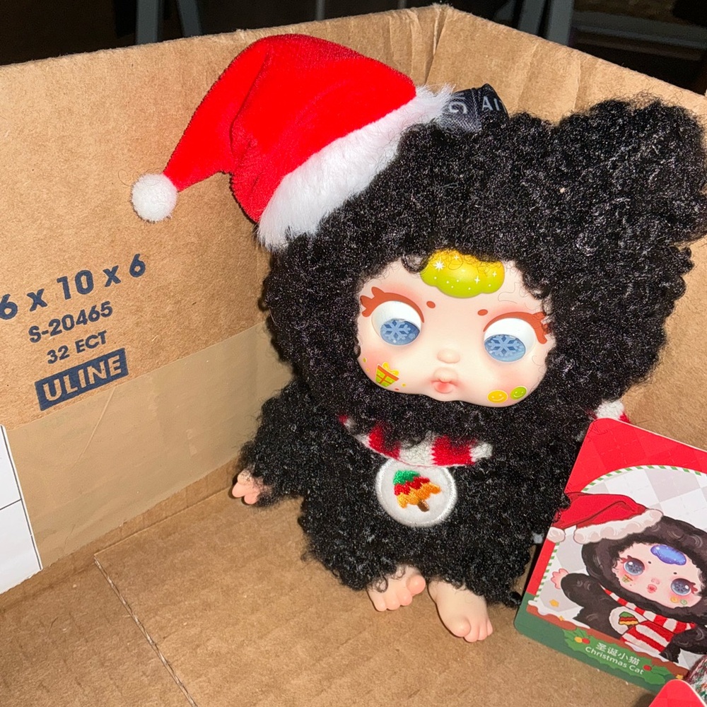 Adorable Black and Red Plush Action Figure